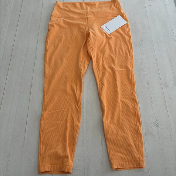 LULULEMON Align High Rise Ribbbed 25” Leggings in Mango Dream Sz 10 NWT - Picture 2 of 7